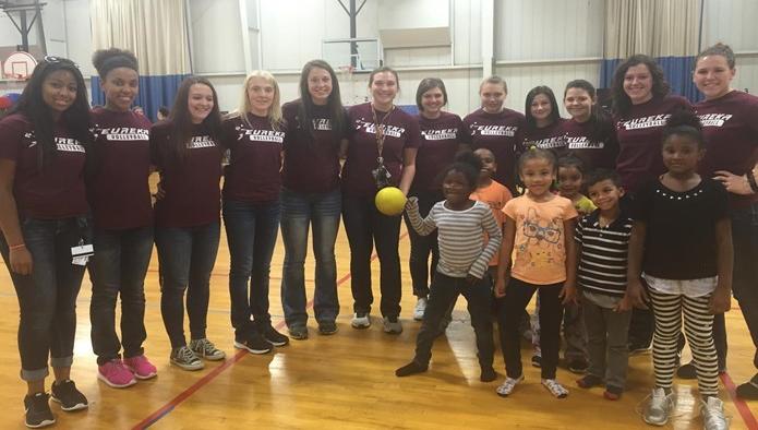 Eureka Volleyball Visits Local YWCA